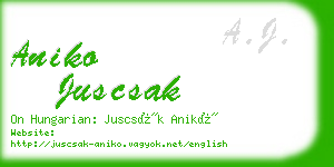 aniko juscsak business card